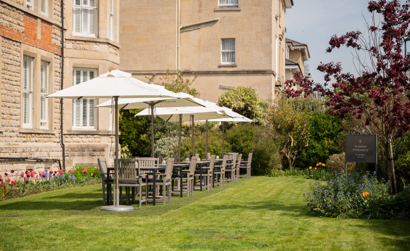 Garden seating at Roseate Villa